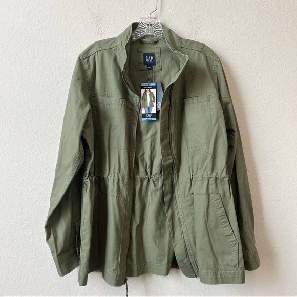 New GAP Women's Utility Jacket in Olive Military Dark Green Sz L - Picture 1 of 13
